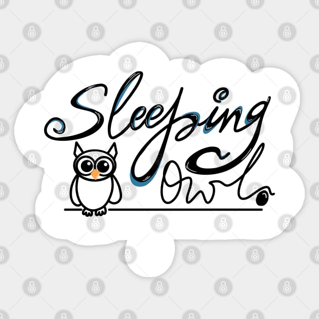 SLEEPING OWL Sticker by JERKBASE